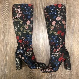 Valentino Camu Garden Floral Brocade Boots 38/8